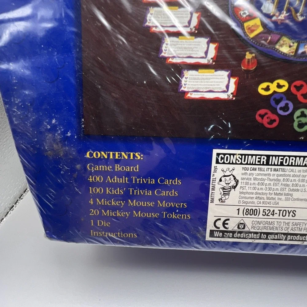 1997 The Wonderful World of Disney Trivia Game Mattel Film Tin Sealed Vintage